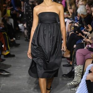 Cedric Charlier black midi strapless S/S’20 runway dress - size 40 (US 4) NWT